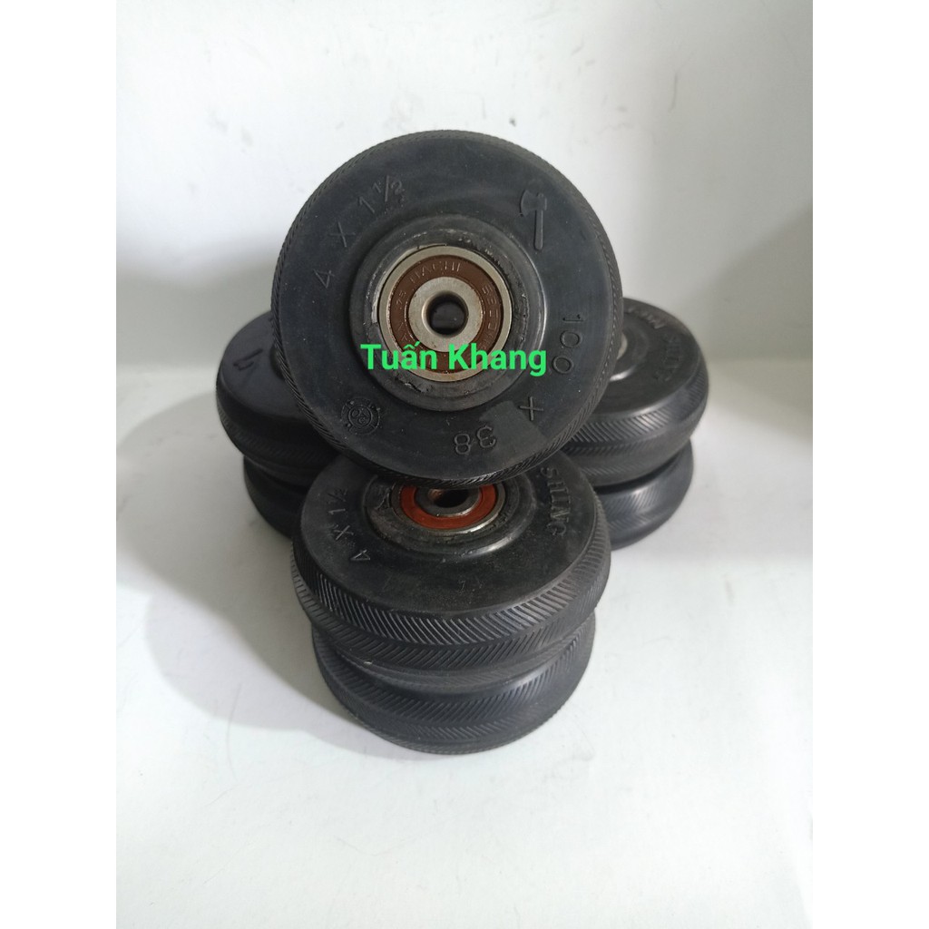 Bánh xe cao su 100x38 phong thạnh có bạc