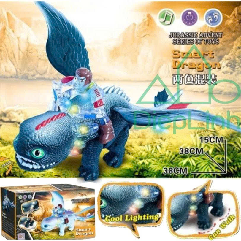 Khủng Long 2 đầu 💖 HCM-GIÁ SỈ 💖 Dùng pin,có đèn,âm thanh
