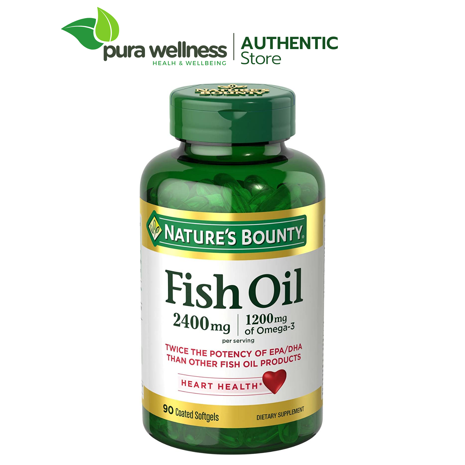 Nature’s bounty fish oil 2400mg dầu cá 1200mg omega-3 hỗ trợ tim mạch 90 viên