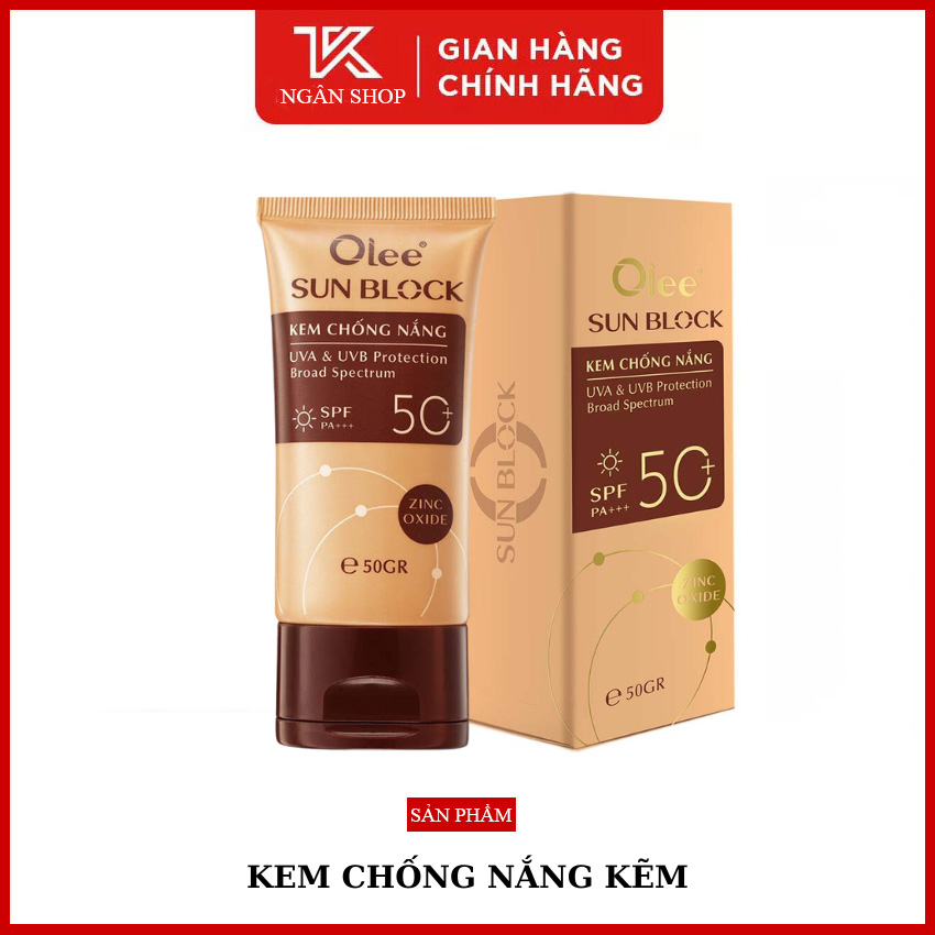 Kem chống nắng kẽm spf 50+ olee dành cho nam và nữ kem chống nắng vật lý bảo vệ da khỏi tia uv tknganshop.com