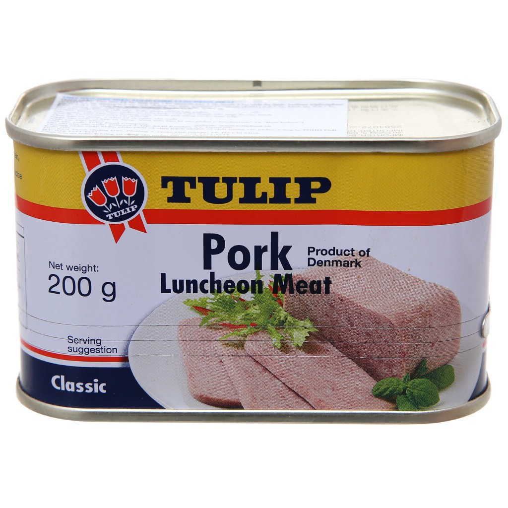 Thịt heo hộp tulip pork luncheon meat 200gram - đan mạch