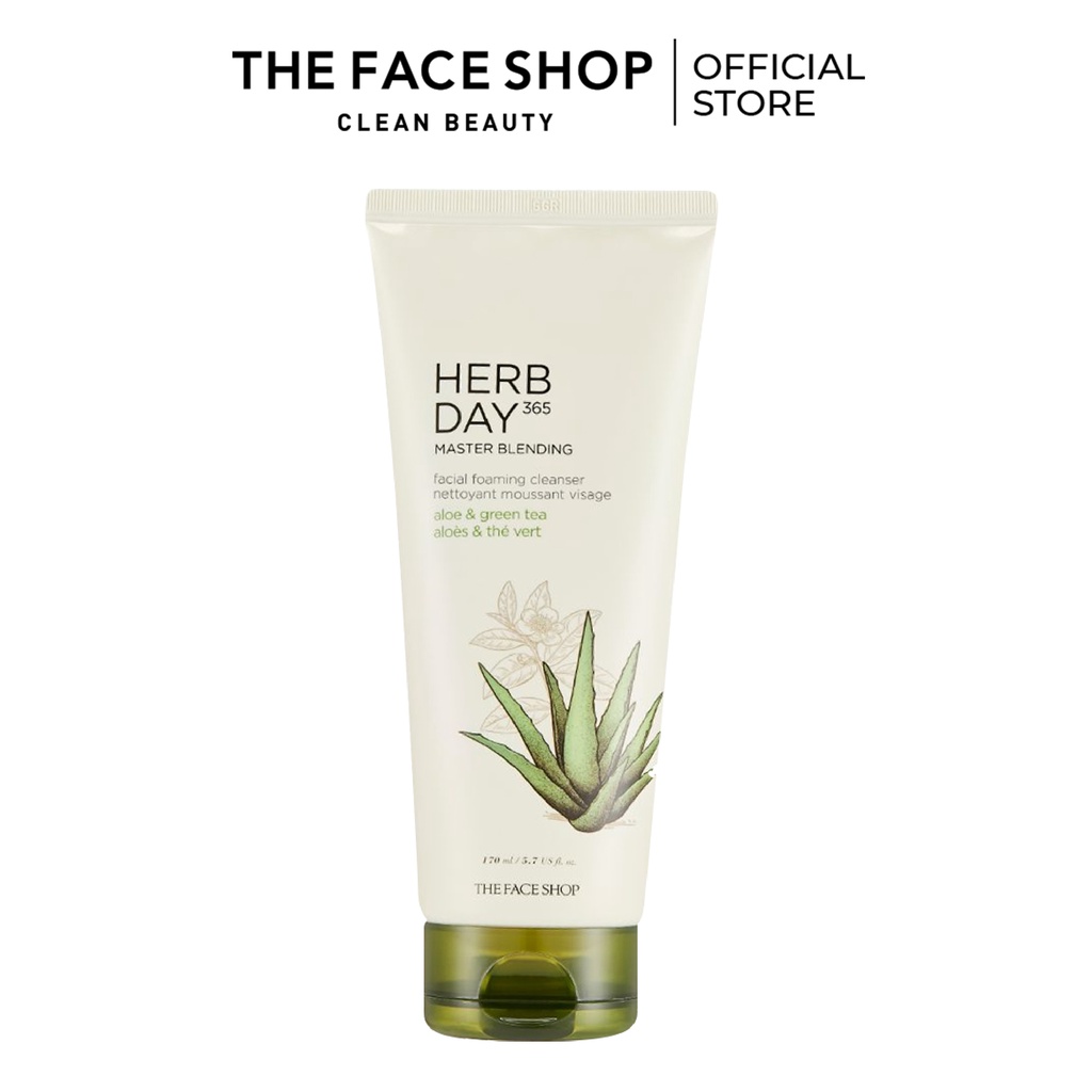 Sữa rửa mặt tạo bọt thefaceshop herb day 365 master blending 170ml