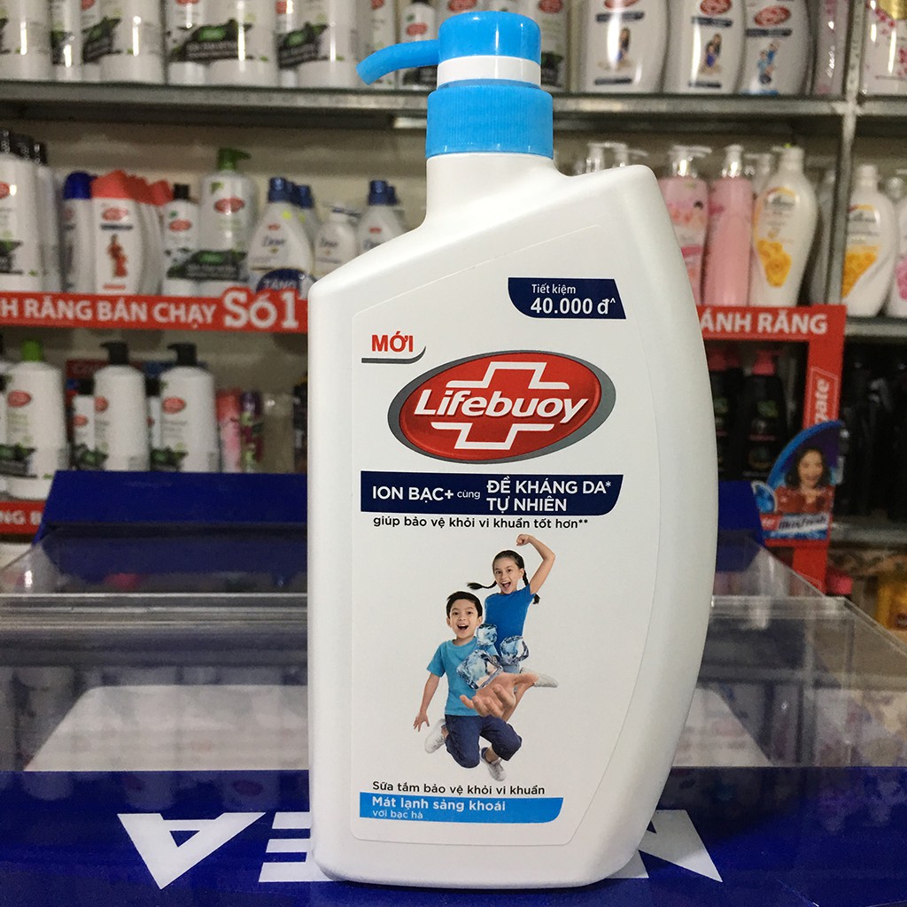 Sữa tắm Lifebuoy Mát lạnh sảng khoái với bạc hà 850g