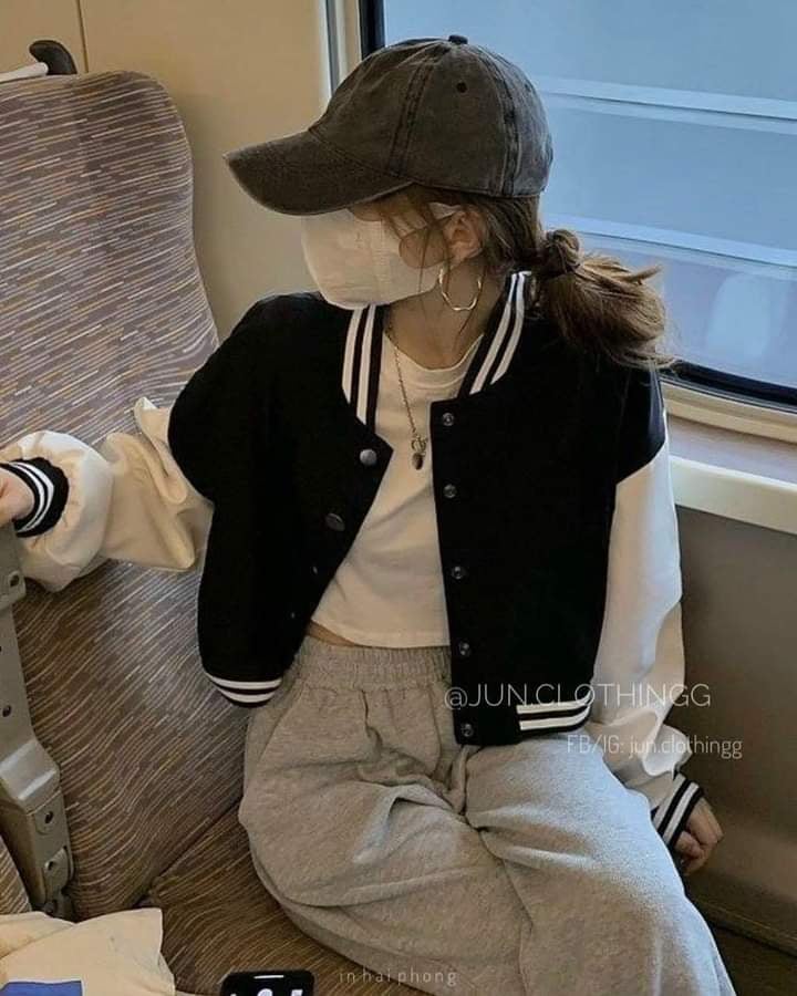 [YẾN LINH STORE] Áo khoác gió Bomber crop top 2 lớp - Form rộng, thiết kế cao cấp