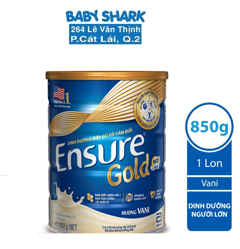 Sữa bột Ensure Gold Abbott hương vani 850g