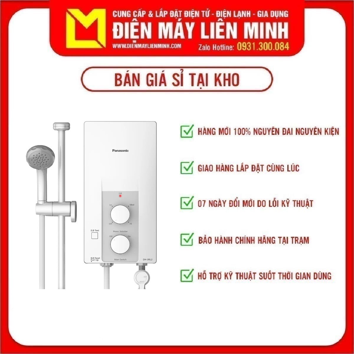 [HCM]Máy nước nóng Panasonic DH-3RL2VH 3.5KW Làm nóng trực tiếp