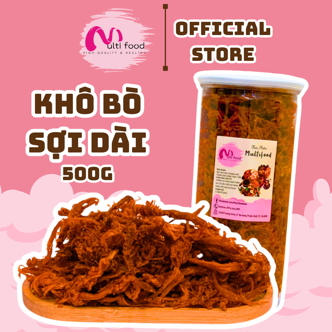 500g khô bò sợi dài multifood