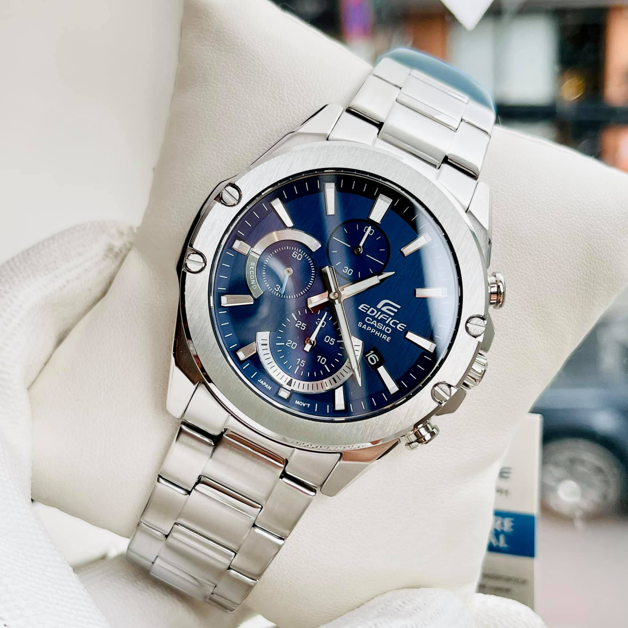 Đồng hồ Nam Edifice EFR S567D-2A Dây thép Mặt xanh kính Sapphire Bảo hành 5 năm Hyma watch