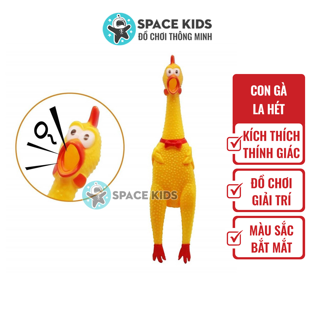Đồ chơi Con gà la hét, gà a lử, gà bóp kêu shrilling chicken phát ra âm thanh vui nhộn cho bé