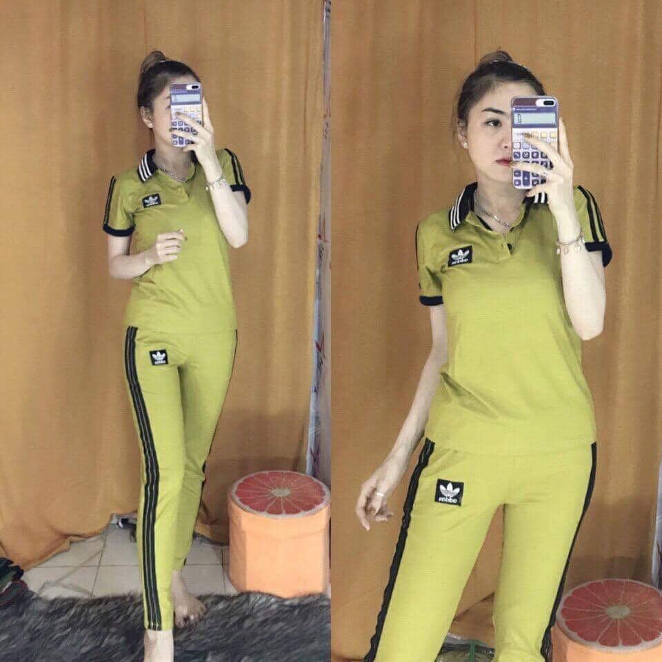 Set bộ cotton có cổ logo thêu- sản phẩm y hình