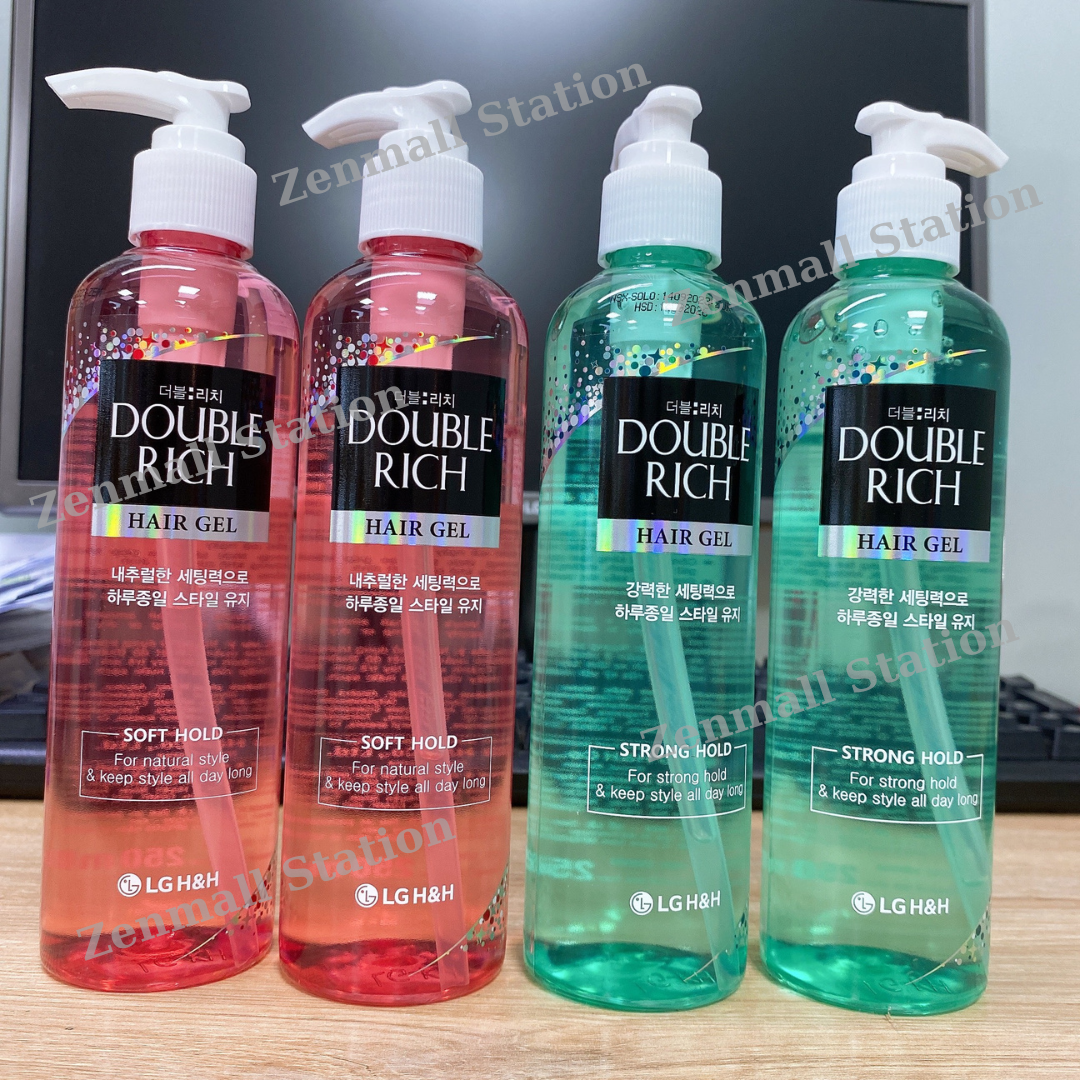 Xịt giữ nếp tóc thẳng / tóc uốn double rich hair gel soft/strong hold 250ml