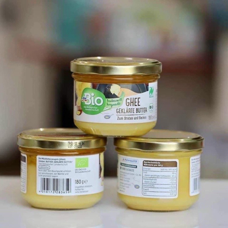 Bơ ghee hữu cơ đức dm bio 180g cho bé 7m+