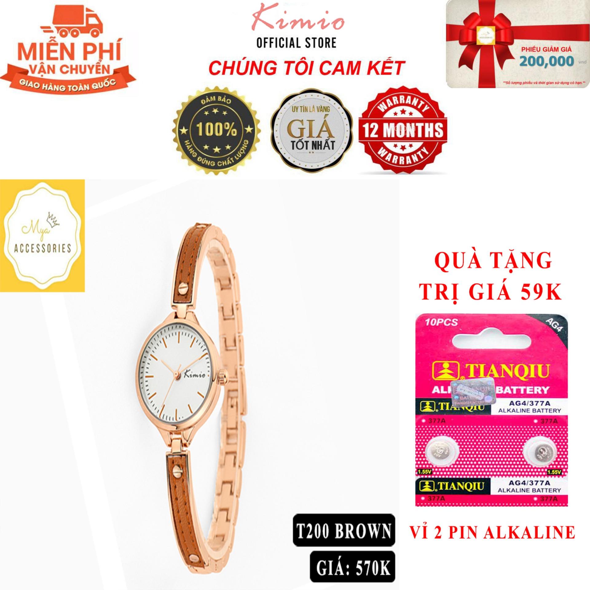 [SIÊU ĐẸP - TẶNG PIN TRỊ GIÁ 59K] Đồng hồ nữ Kimio K6223S hàng chính hiệu dây hợp kim mặt tròn - Đồng Hồ Nữ Thời Trang Công Sở Cao Cấp Kimio K6223S - Full Box - Dây Đỏ -  Bảo Hành 1 Năm