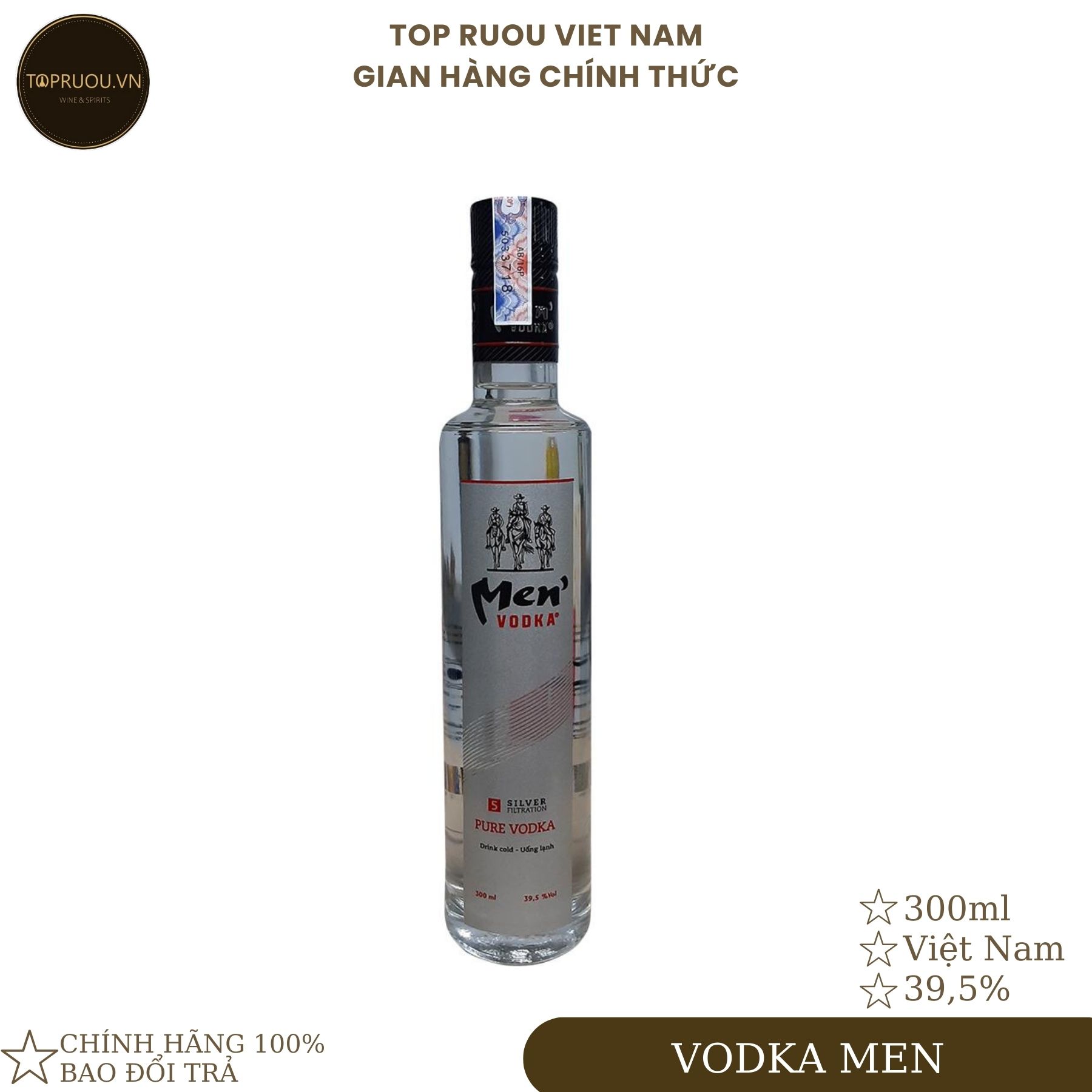Vodka men 39.5% 300ml - hàng thật - giao nhanh