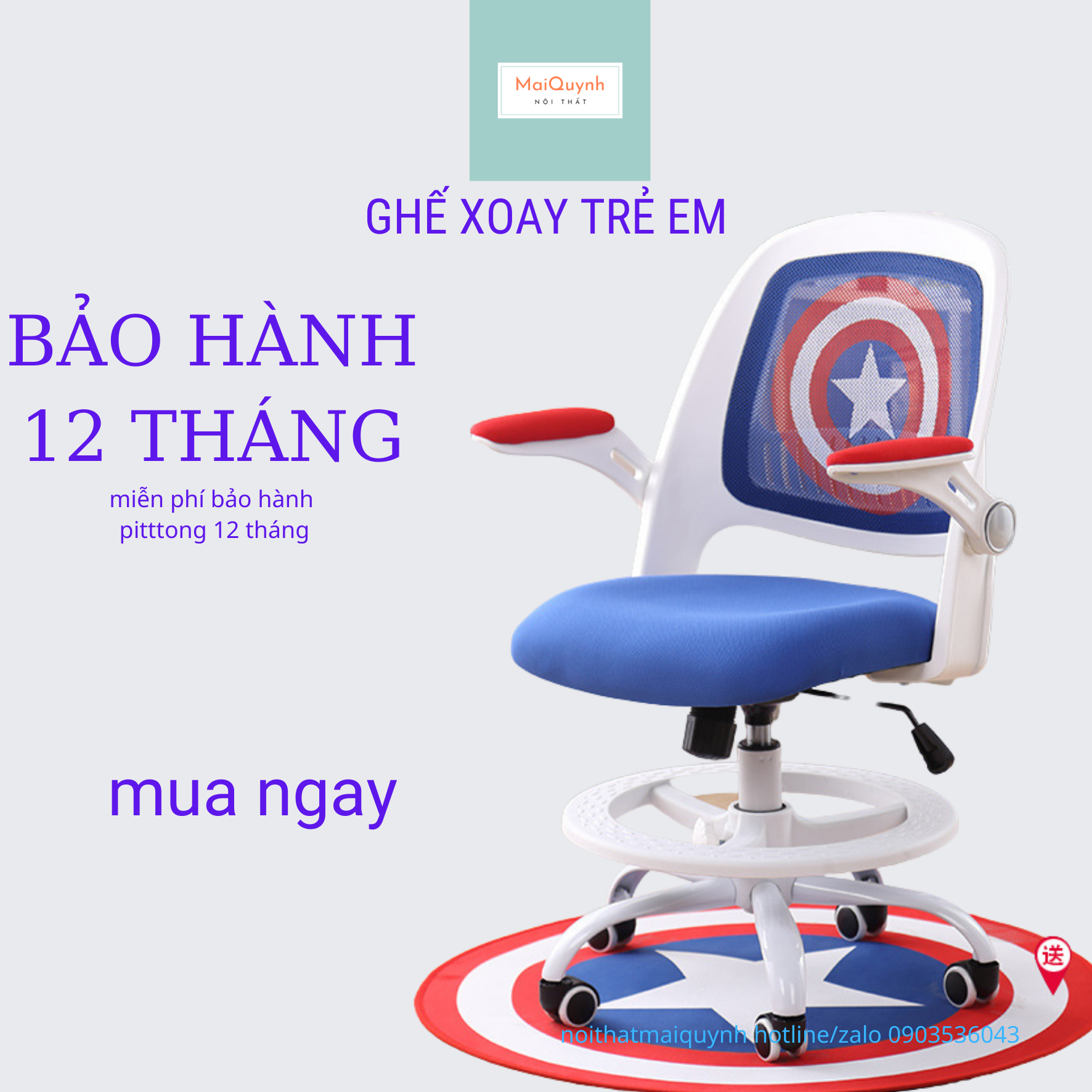 Ghế xoay trẻ em - ghế xoay học sinh