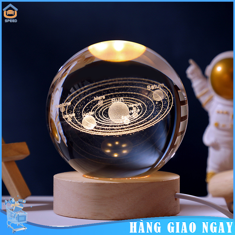 Đèn ngủ 3d quả cầu pha lê phát sáng, quà tặng sinh nhật, quà lưu niệm, qùa tặng giáng sinh