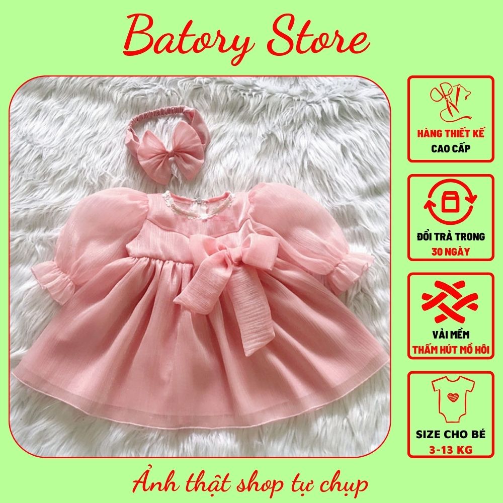 Váy Đầm Bé Gái Trẻ Sơ Sinh 1-10 Tuổi Màu Hồng Công Chúa Dáng Xòe Thiết Kế Chất Liệu Cao Cấp Tay Dài Thích Hợp Đi Chơi Dự Tiệc Quà Tặng Đầy Tháng Thôi Nôi Sinh Nhật BATORY Store