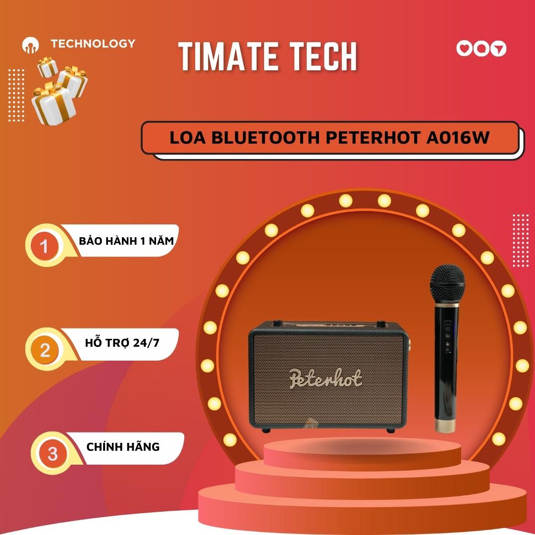 Loa Karaoke Bluetooth PETER A106 Âm Thanh Siêu Đỉnh Tích Hợp Cổng Micro 6.5 Micro Không Dây Hát Siêu Hay Bass Ấm Pin Trâu Quai Sách TIMATE TECH Lỗi 1 Đổi 1