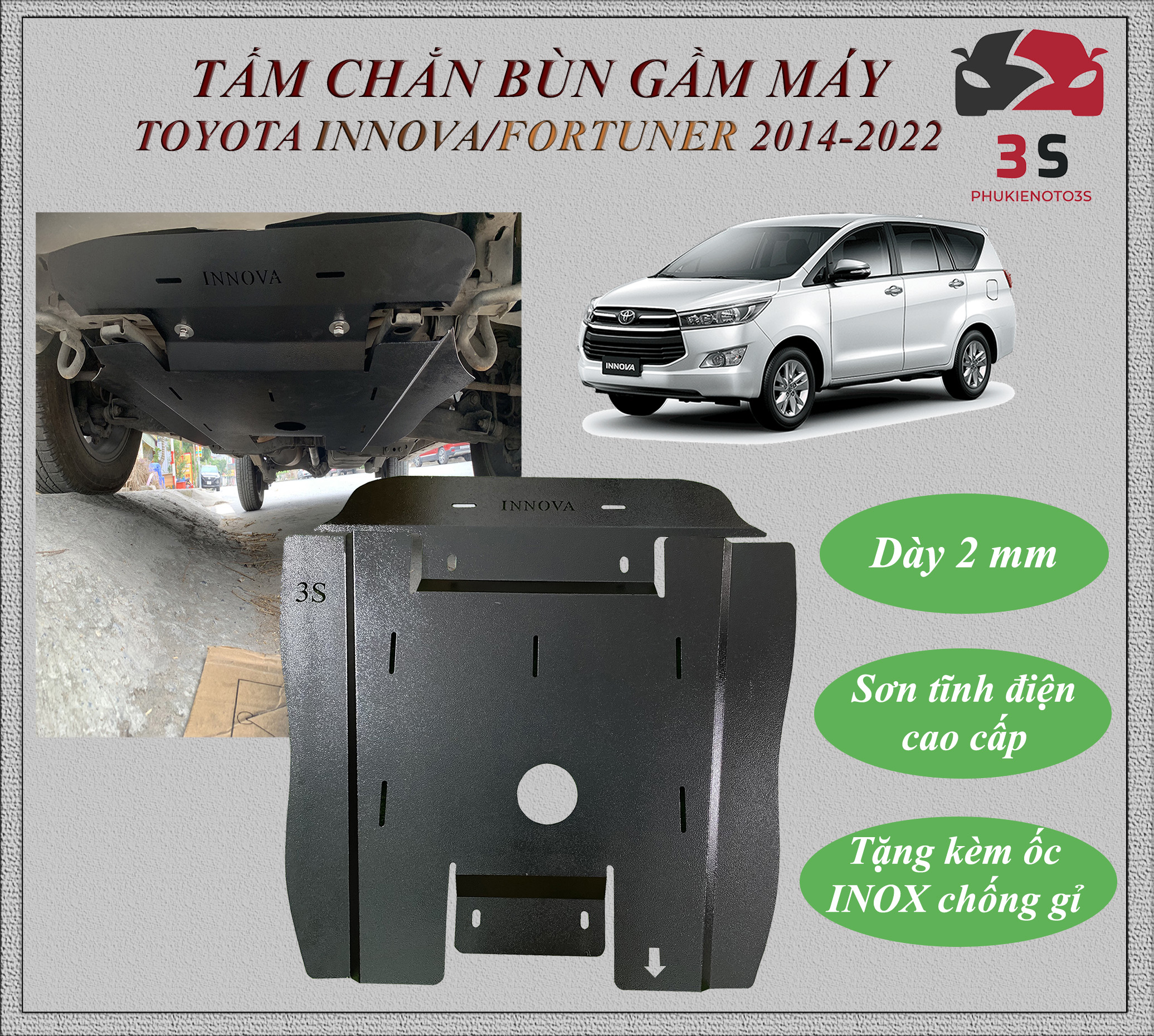 Chắn bùn gầm máy toyota innova 2014-2022