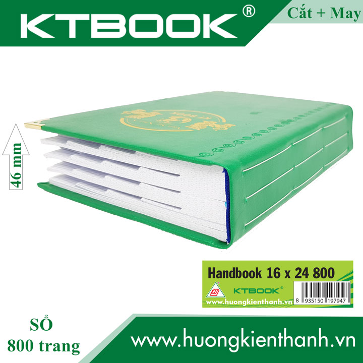 SỔ BÌA DA CAO CẤP HANDBOOK DÀI 800 TRANG Cắt Góc và May Gáy