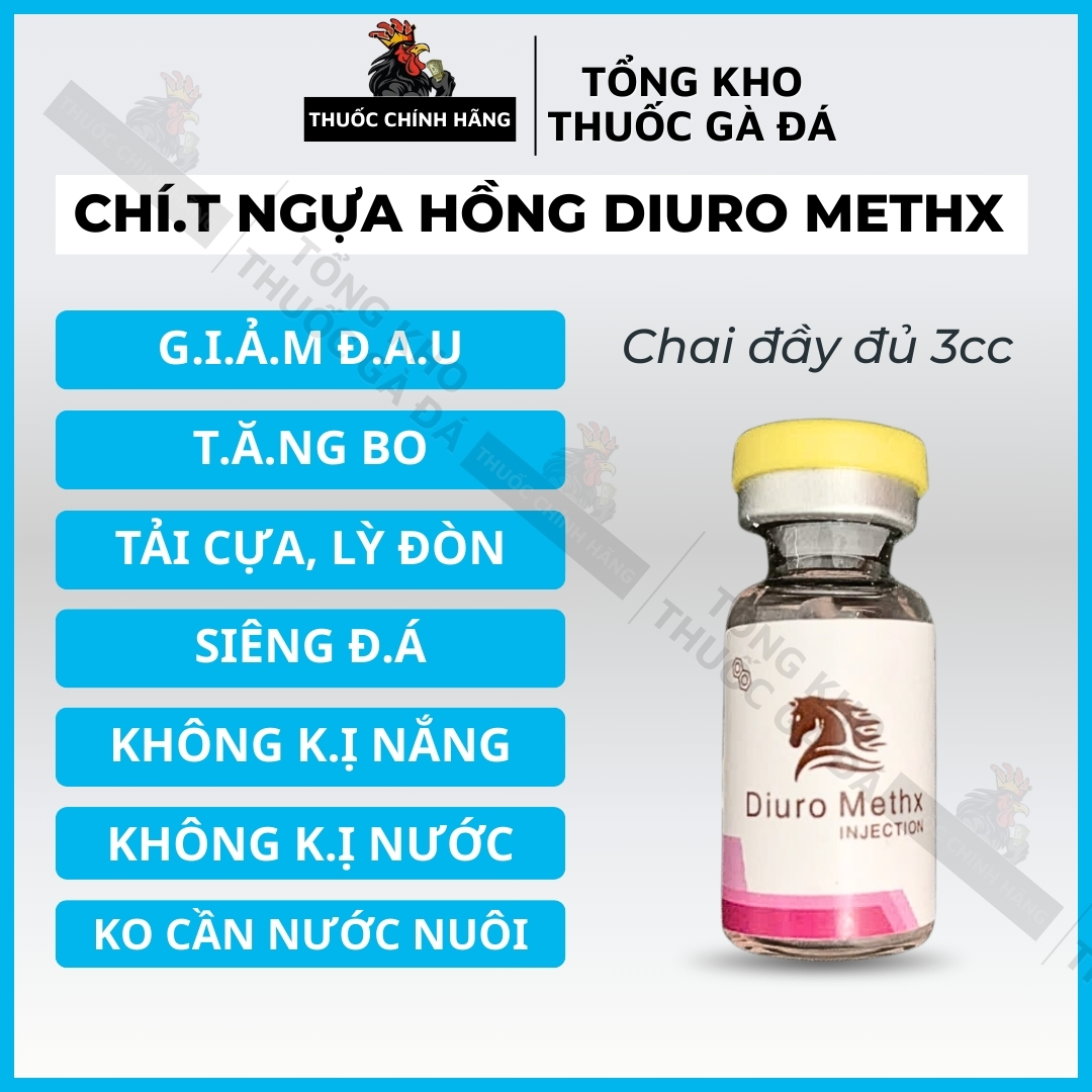Chi’.t Ngựa Hồng Diuro Methx – Cho Gà Nòi & Gà Tre – Tăn.g Bo, Tải Cựa, Giam Đ.au, Bền Sức