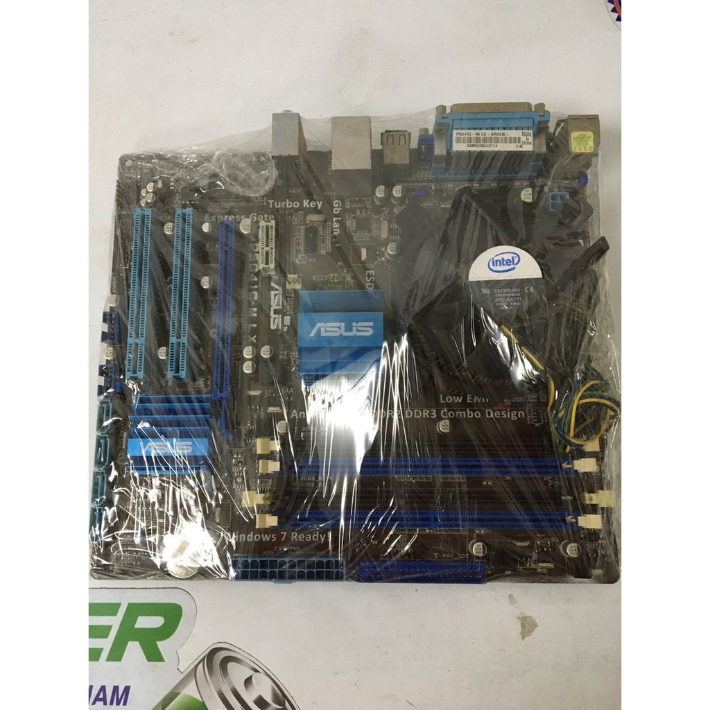 Combo main asus g41 ddriii socket 775 + 2gb + e7500 + quạt - 2gb