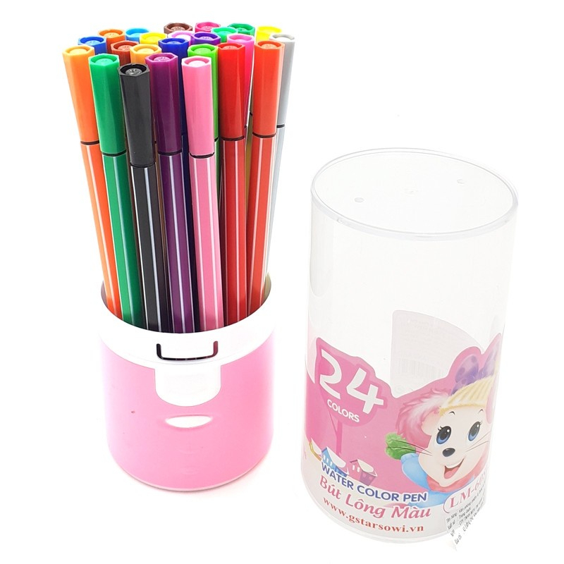 Lon tròn 24 cây bút viết lông màu gstar lm-608d / 608 / lm608
