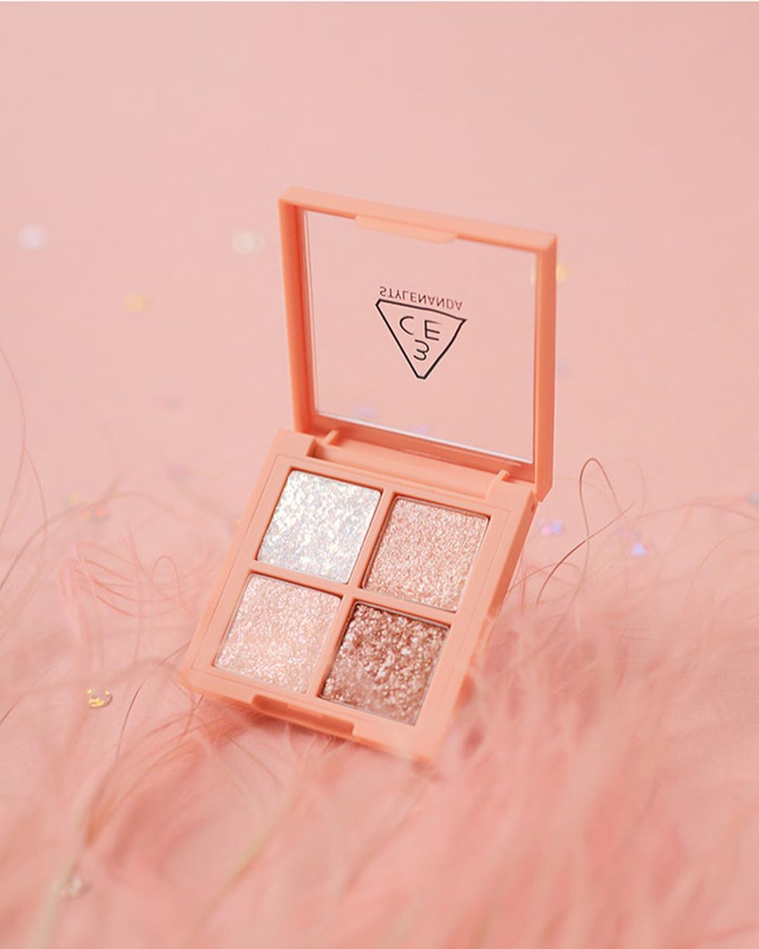 Phấn mắt nhũ ngọc trai ánh cam 4 ô 3ce mini multi eye color palette glitter bomb