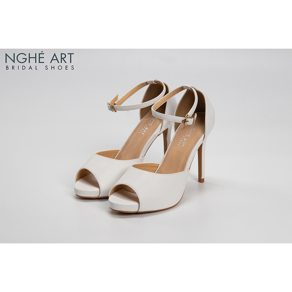 Giày cưới Nghé Art basic cao gót quai sandal 286