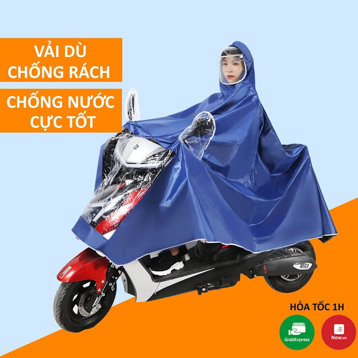 Áo mưa cao cấp có kính che mặt 1 người. áo mưa cánh dơi chống thấm cao cấp có túi chùm gương chiếu hậu. áo mưa người lớn. áo mưa đi xe máy