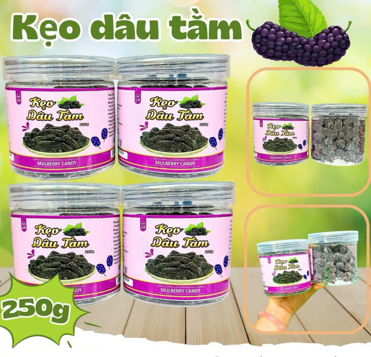 Kẹo Dâu Tằm Đà Lạt NTFood hũ 250gr - Nhất Tín Food