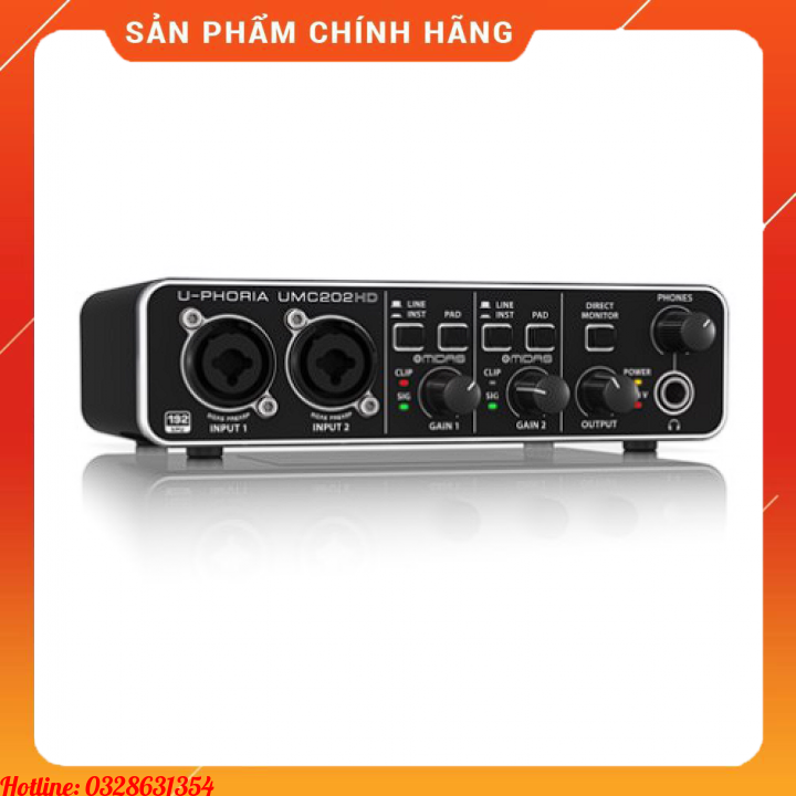 Sound card USB thu âm phòng thu chuyên nghiệp chính hãng | Behringer U-PHORIA UMC202HD V8