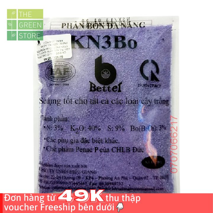 Phân bón kali bo KN3Bo Better (200g) kích ra hoa đồng loạt, tăng đậu trái, nuôi trái cho hoa cây cảnh, rau màu, cây ăn trái