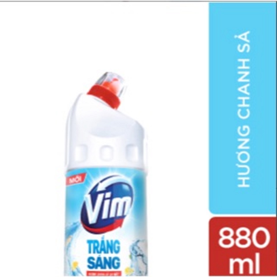 Nước Tẩy Rửa Bồn Cầu Và Nhà Tắm Vim Trắng Sáng Hương Chanh Sả Chai 880ml