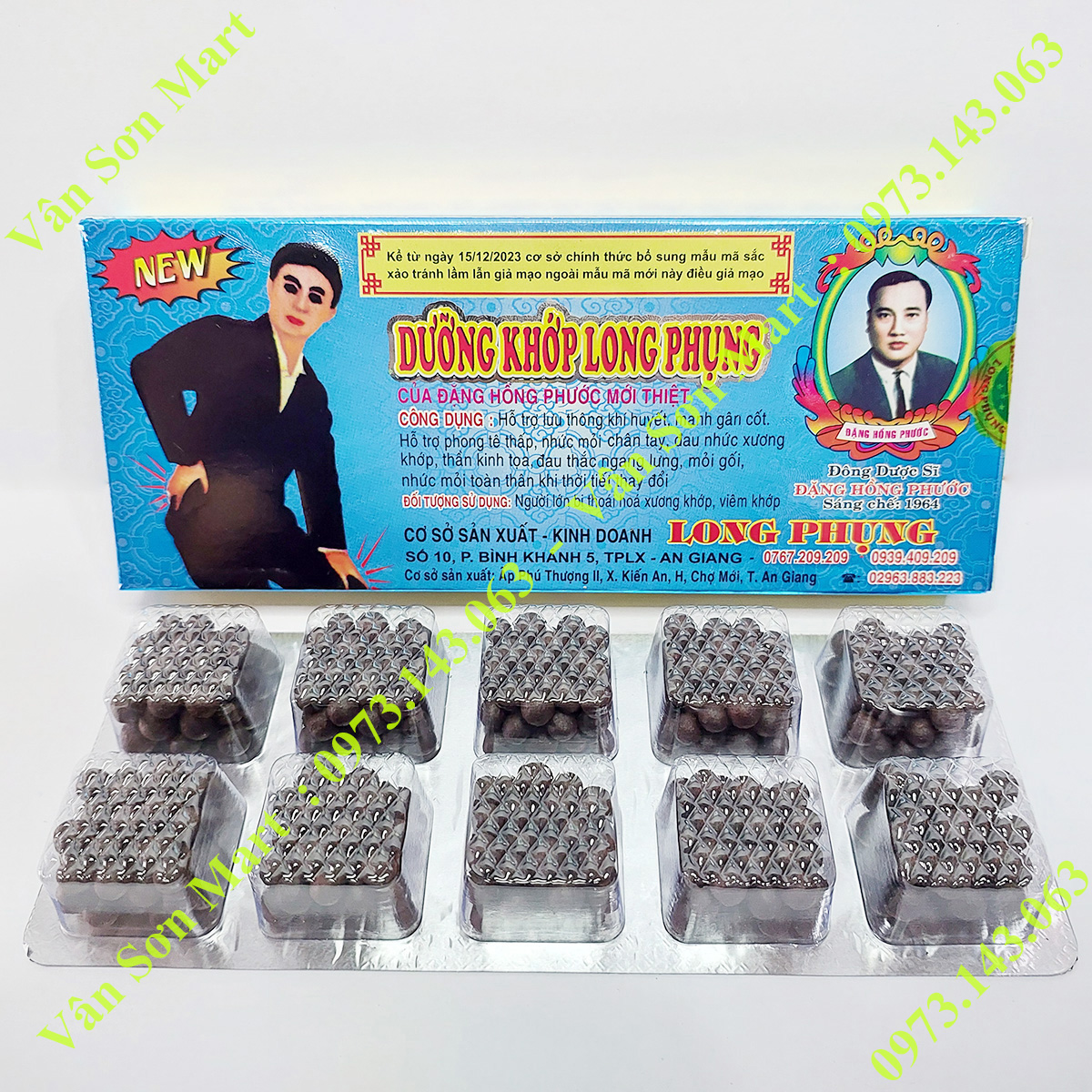 Dưỡng Khớp Long Phụng viên hoàn đen Đặng Hồng Phước vỉ 10 khuôn