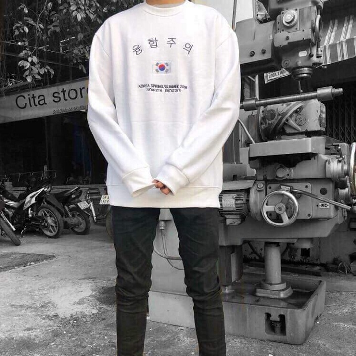 Áo hoodie chữ và logo cờ Hàn Quốc - pewpew shop - nhập tên shop trên thanh tìm kiếm để biết thêm sản phẩm khác
