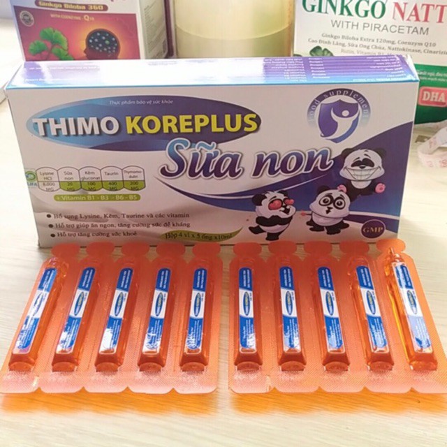 Siro cho bé THIMO KOREA PlUS SỮA NON hỗ trợ hấp thụ tốt hơn ăn ngon ngủ tốt tăng cường sức đề kháng - Hộp 20 ống