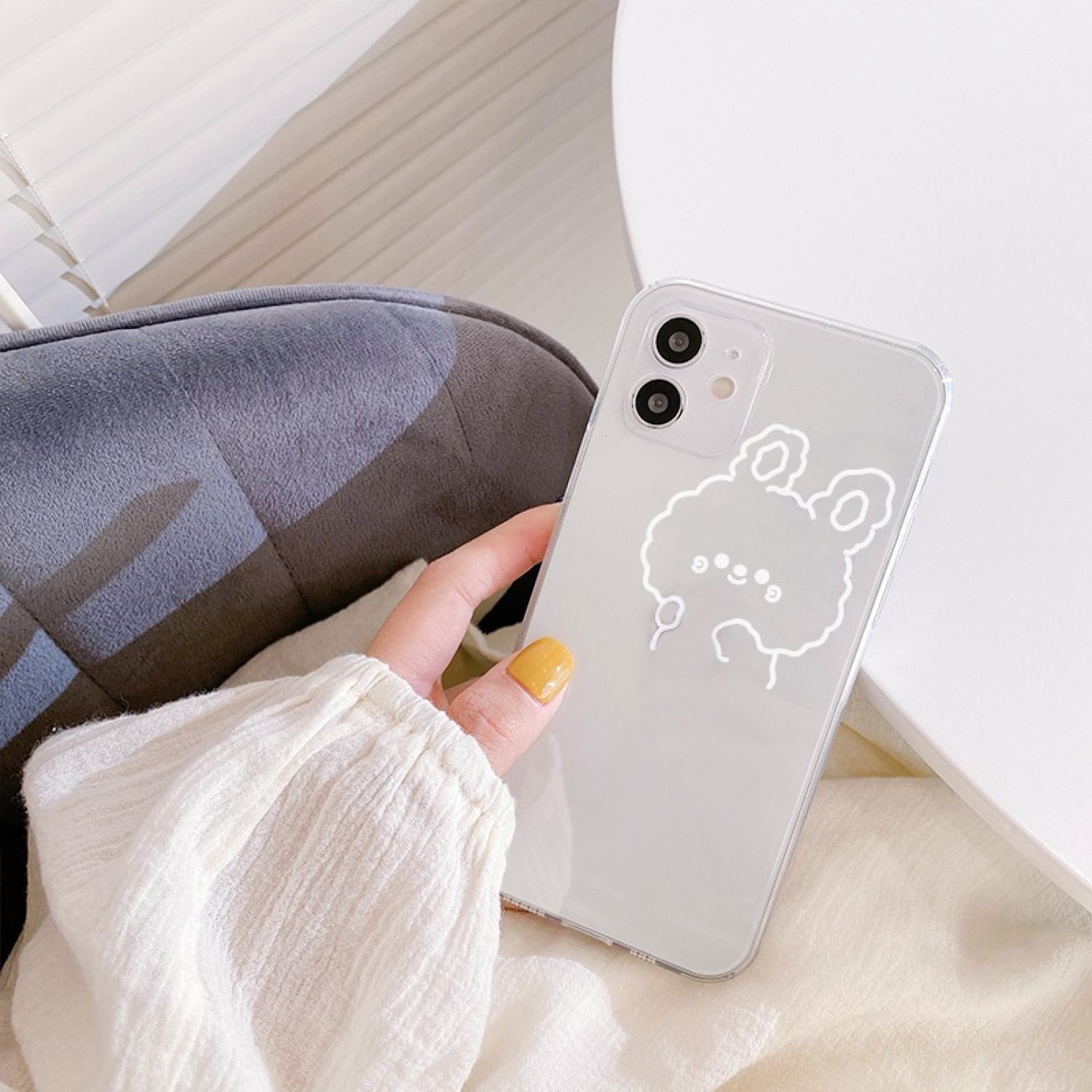 Ốp lưng iρhone trong cạnh vuông BVC gấu thỏ ôm 6plus/6splus/7/7plus/8/8plus/x/xr/xs/11/12/pro/max/plus/promax-Awifi B4-5