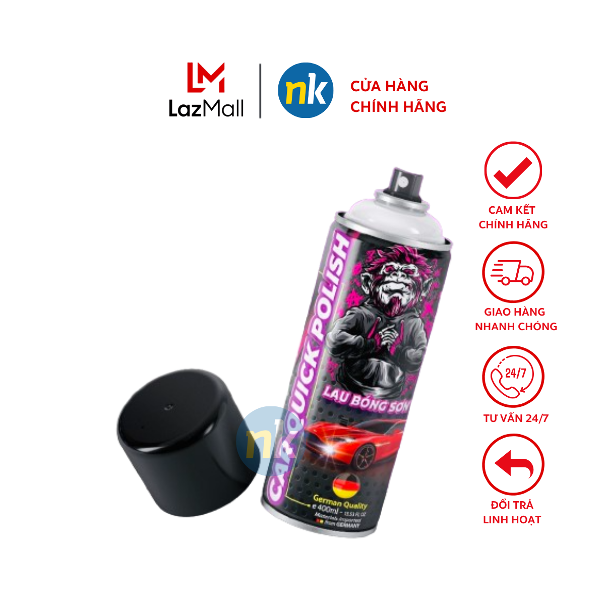 Chai Xịt Phủ Bóng Sơn Xe Công nghê NANO Sprayking Car Quick Polish 400ML tạo hiệu ứng lá sen, kháng bụi bẩn, bền màu