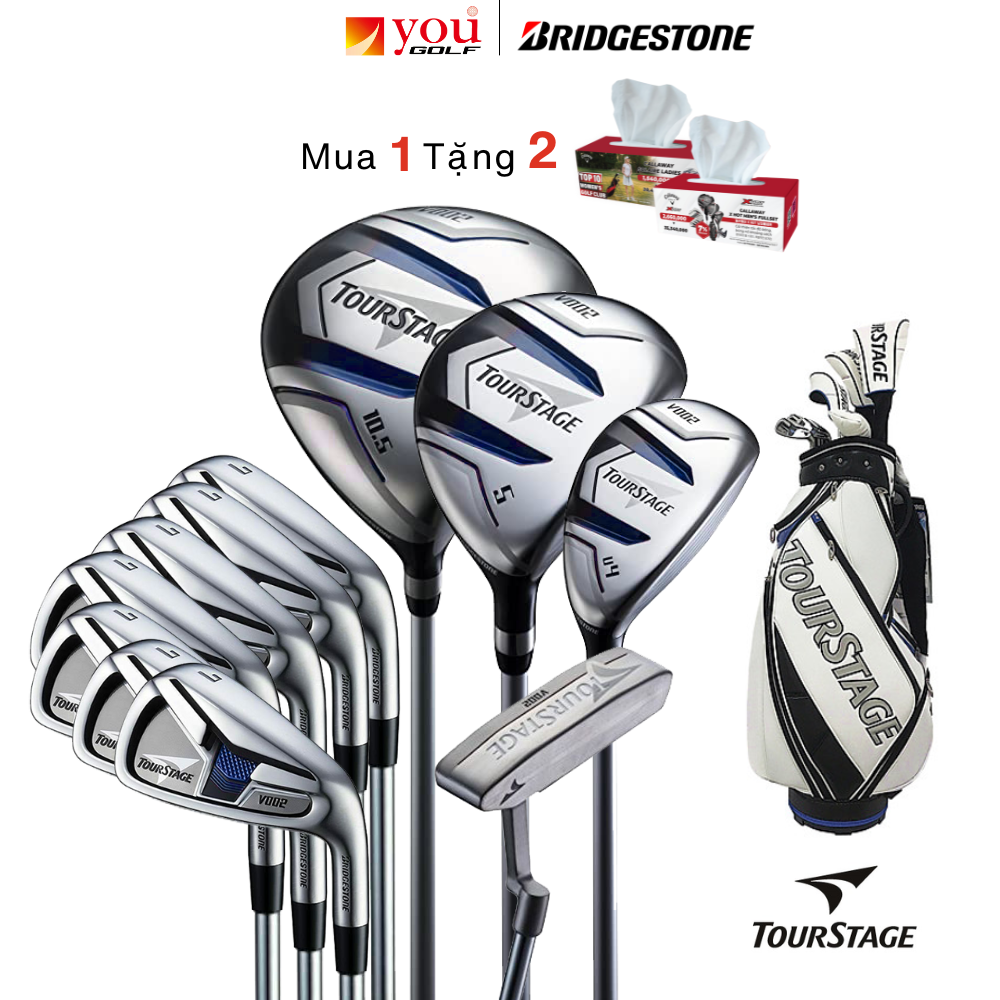 Bộ gậy golf nam bridgestone tourstage v002 - 11 gậy new - bản giới hạn