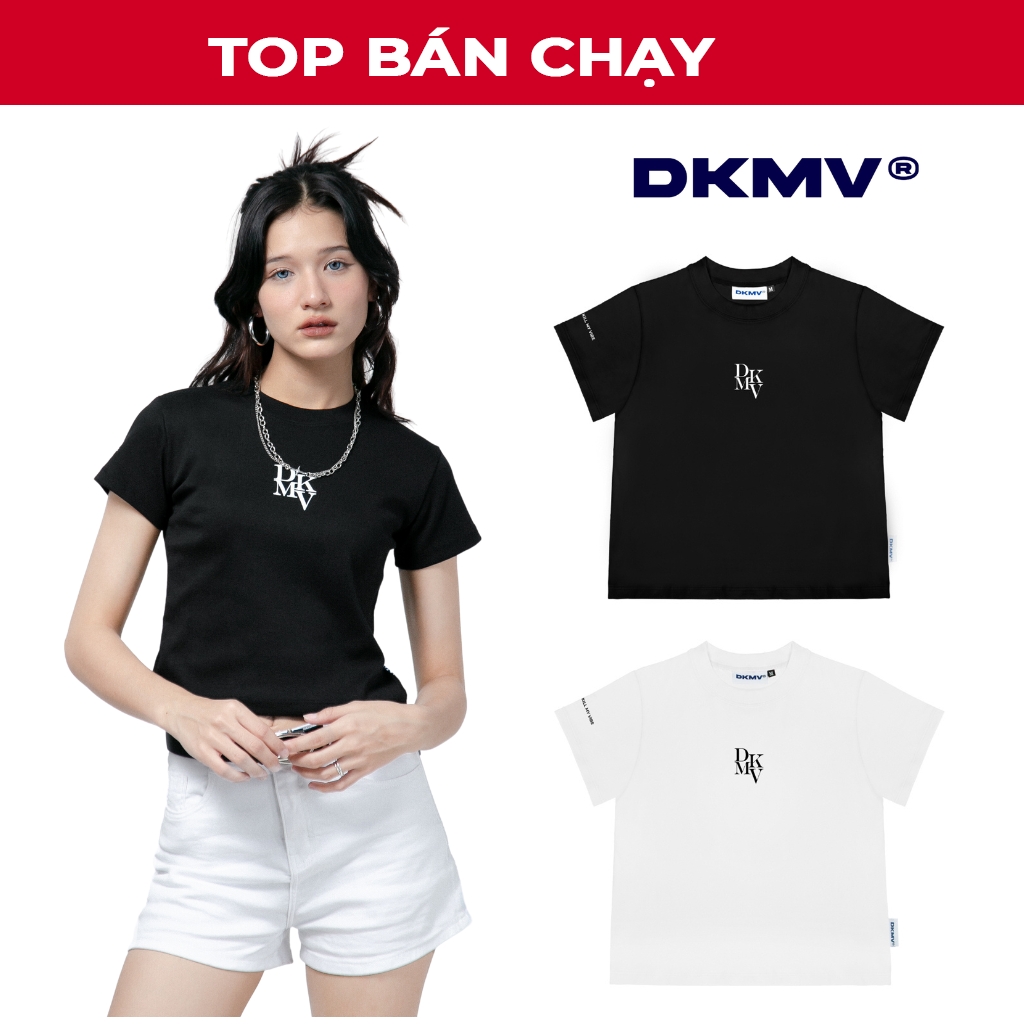 Áo thun baby tee nữ basic, tay ngắn, màu đen, trắng Nega local brand DKMV | K15-T9