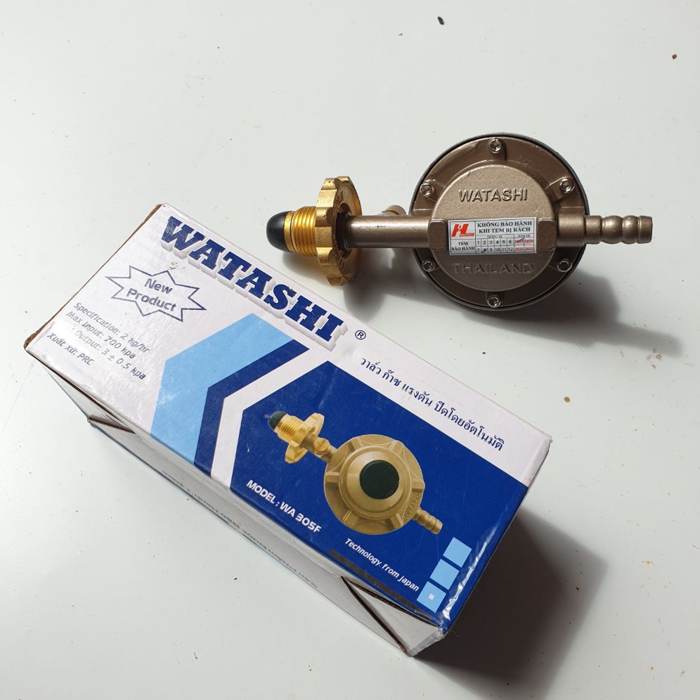 Bộ van điều áp bếp gas thái lan cao cấp nhập khẩu nguyên chiếc watashi, van bếp gas tự ngắt giá rẻ