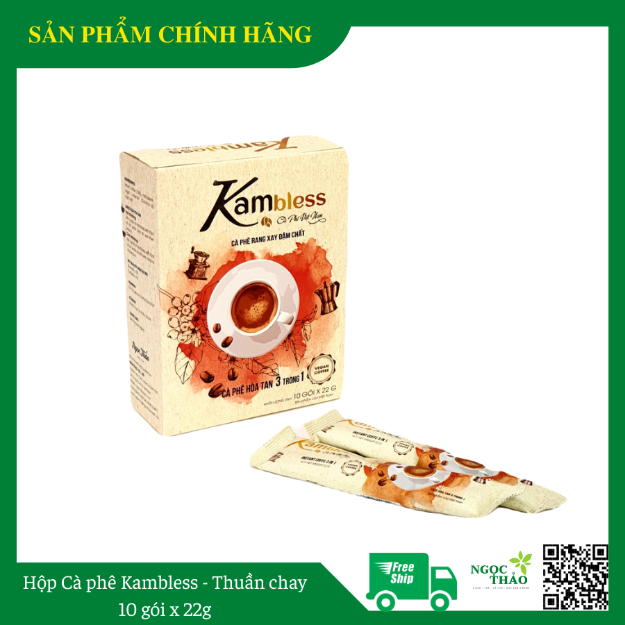 [NGON] Hộp cafe Sạch Thuần chay Kambless 10 gói x 22g - Hộp mẫu mới