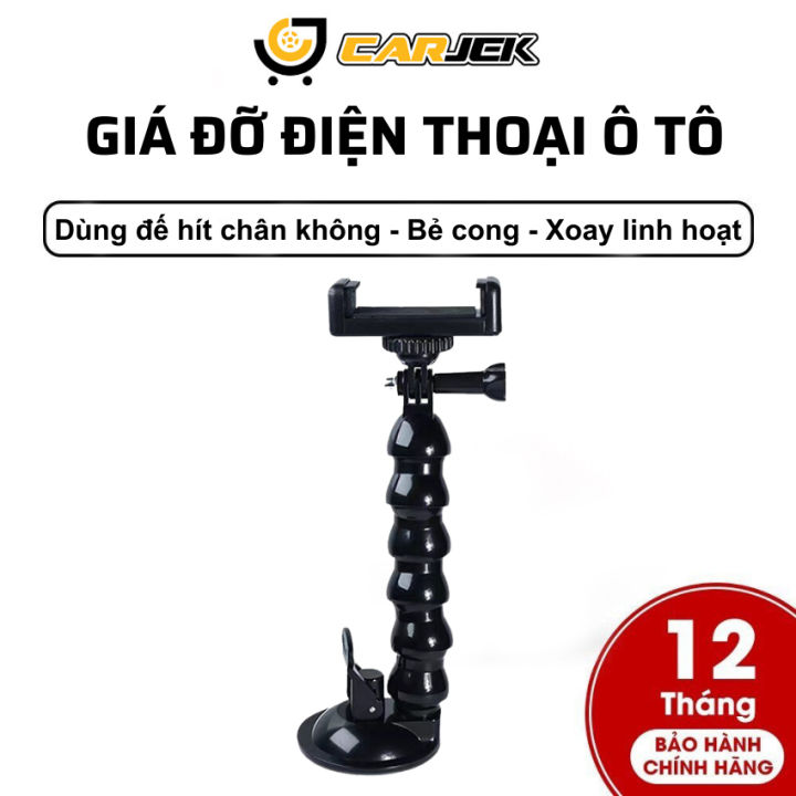 Giá đỡ điện thoại trên ô tô dùng đế hít chân không xoay 360 độ kẹp điện thoại kẹp camera hành trình