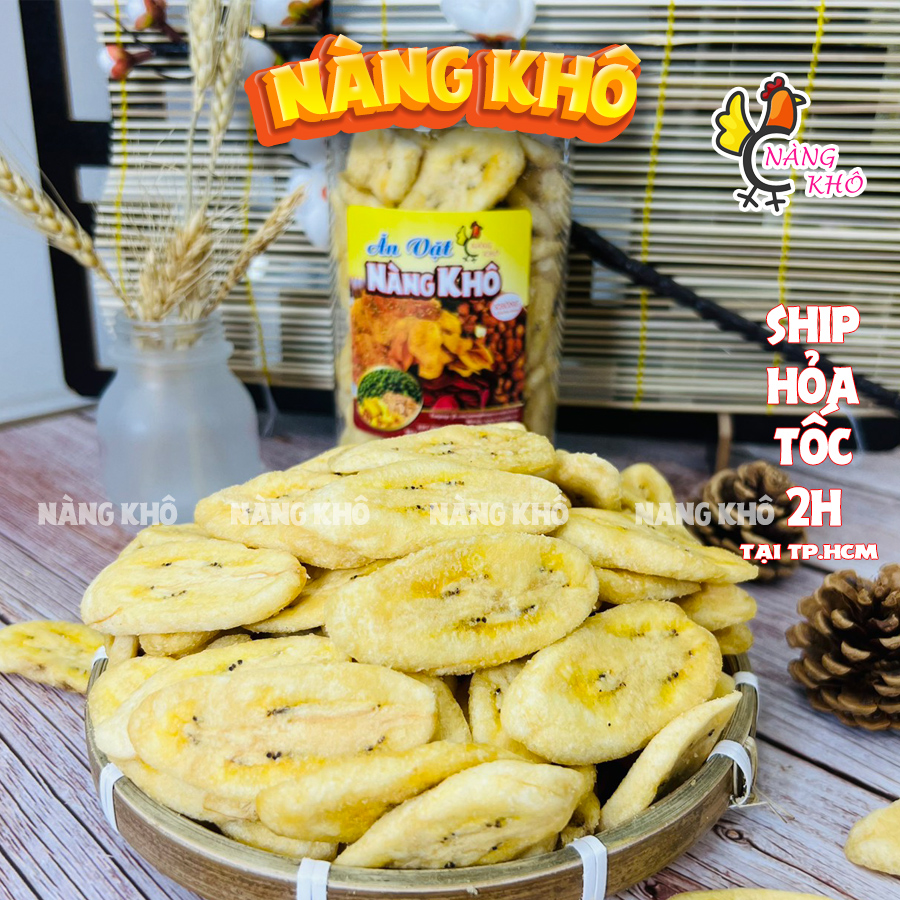 Chuối Sấy Không Đường Đà Lạt tốt cho người ăn kiêng, giảm cân từ Nàng Khô - 250gram