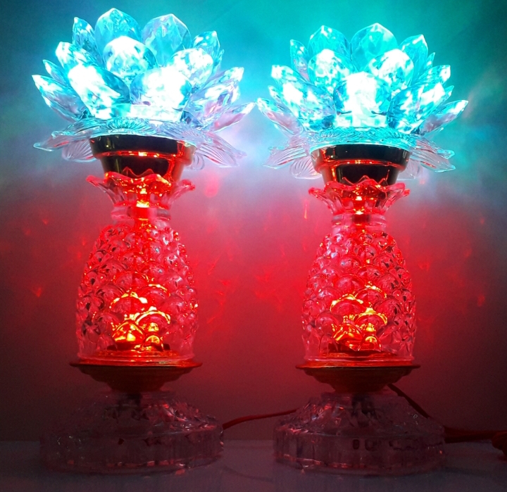 Bộ 2 đèn thờ Led Sen Thơm đổi nhiều màu rât đẹp
