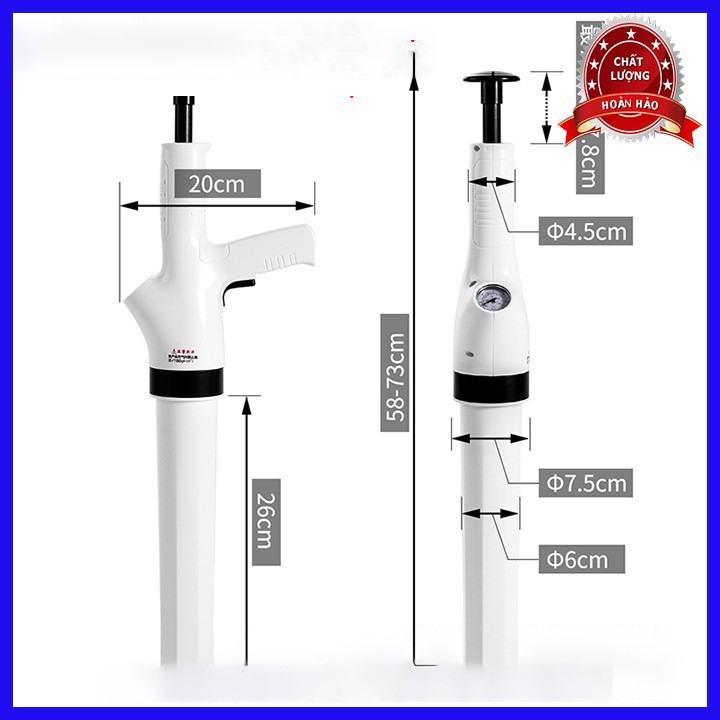 [Có Video] Dụng cụ thông tắc cống,bể phốt,nhà vệ sinh- Cây thông tắc bồn cầu khí nén