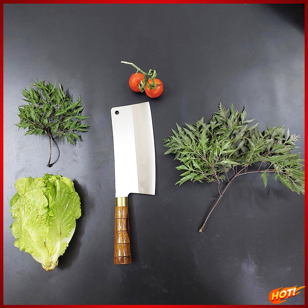 Dao chặt xương nhà bếp thép trắng không han gỉ rèn thủ công