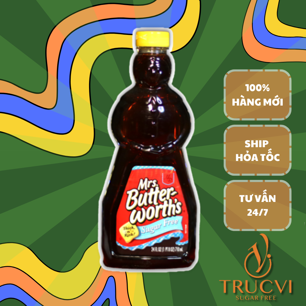 (Siro không đường) Syrup sugar free Mrs.Butter-Worth’s( keto, eat clean, ăn kiêng)