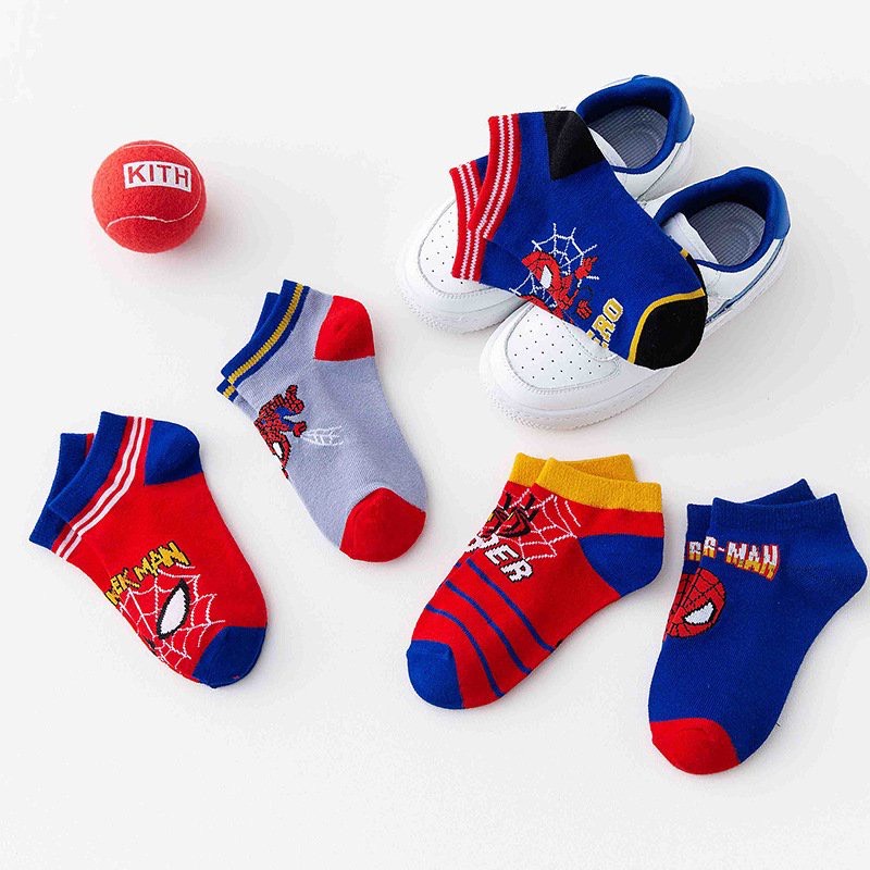 Set 5 đôi tất hoạt hình siêu nhân cho bé trai